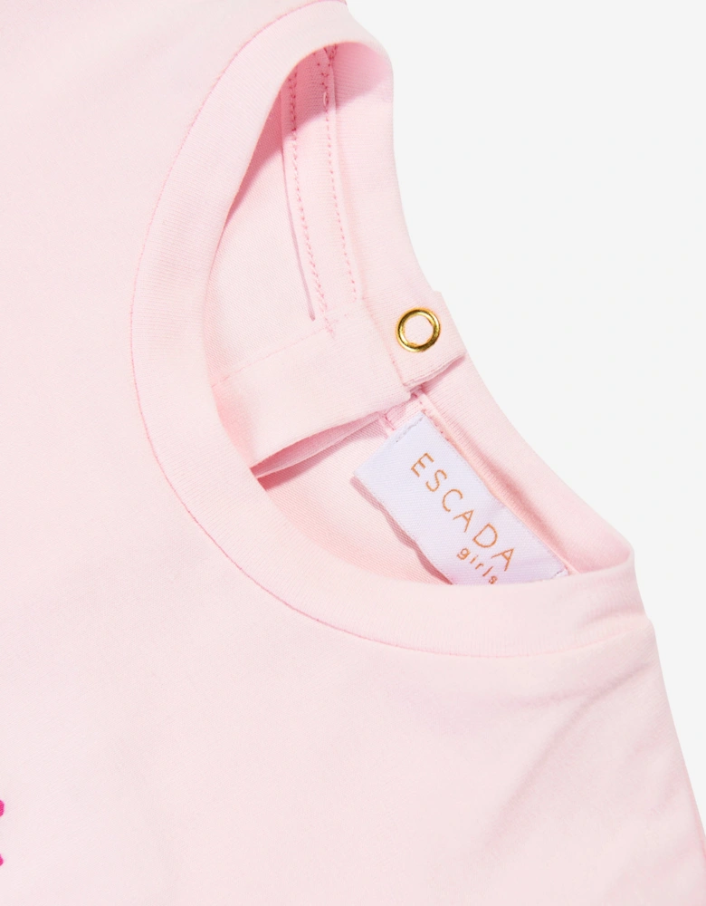 Girls Logo Print T-Shirt in Pink