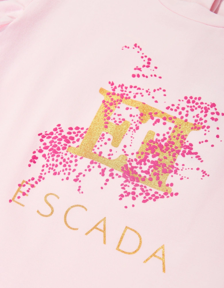 Girls Logo Print T-Shirt in Pink