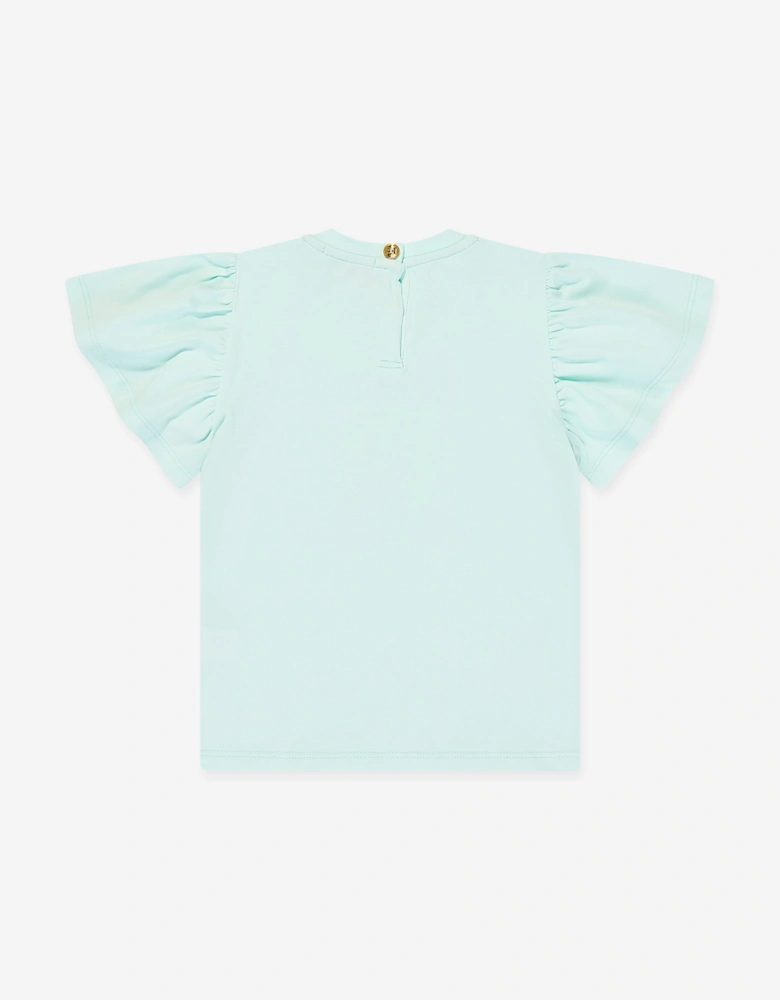 Girls Logo Print T-Shirt in Blue
