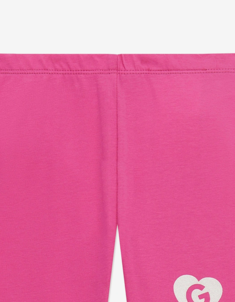Girls Logo Leggings in Pink
