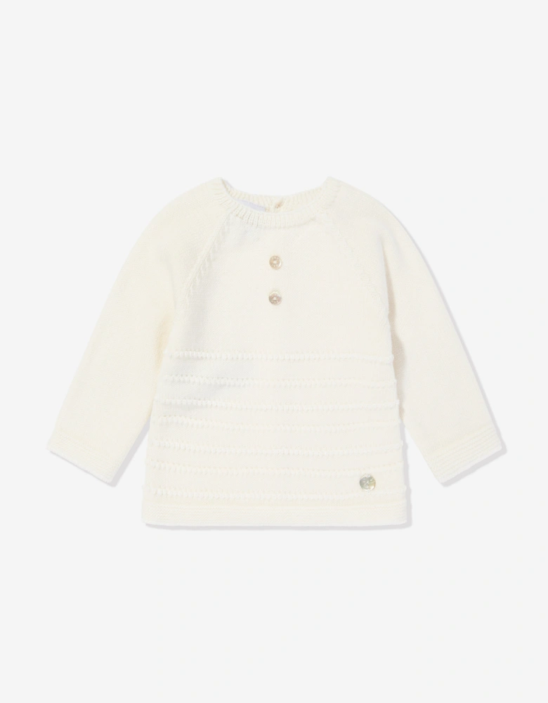 Baby Knitted 4 Piece Babygrow Set in Ivory
