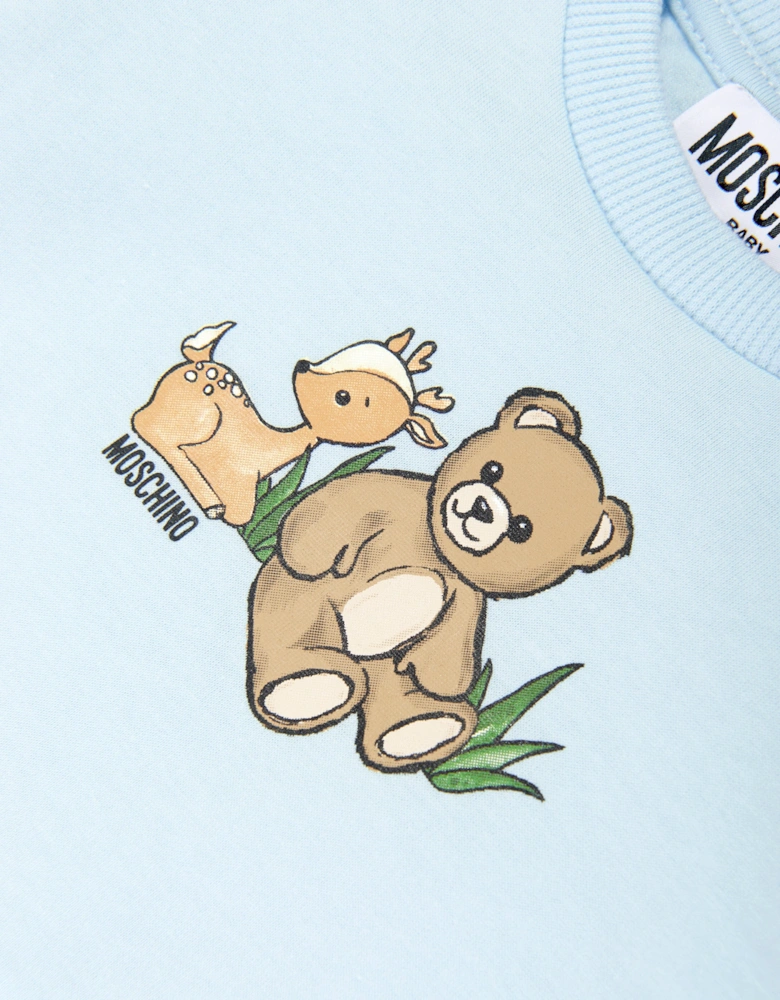 Baby Fawn and Teddy T-Shirt in Blue