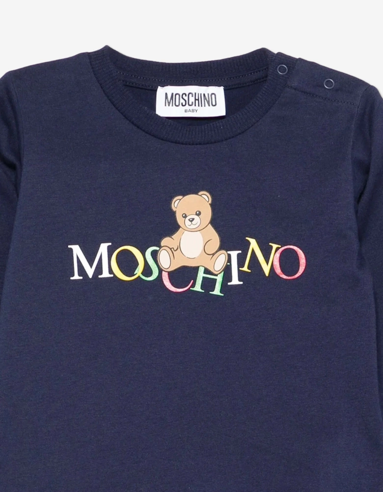 Baby Long Sleeve Logo T-Shirt in Navy