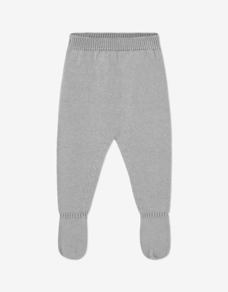 Baby Knitted 3 Piece Babygrow Set in Grey