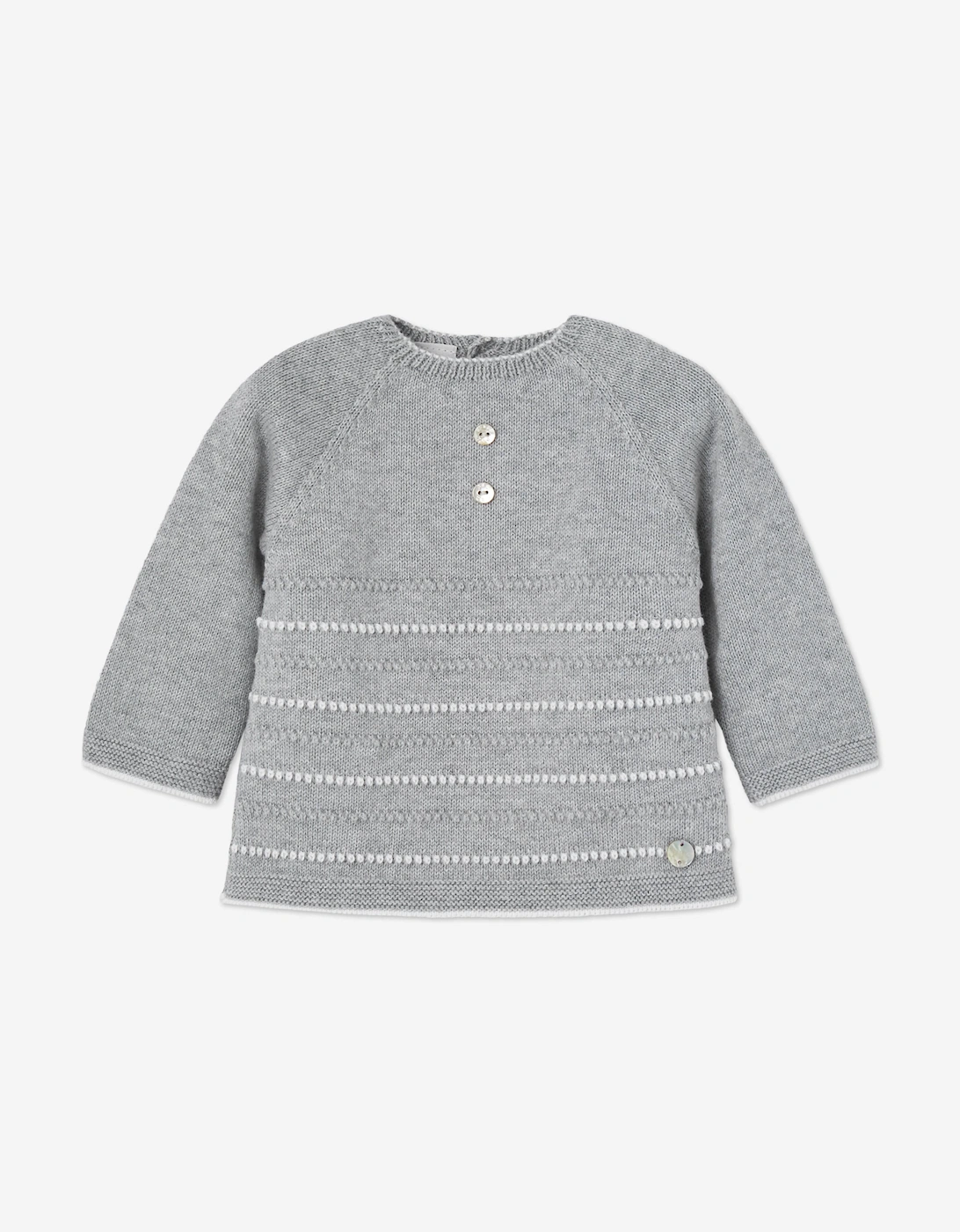 Baby Knitted 3 Piece Babygrow Set in Grey