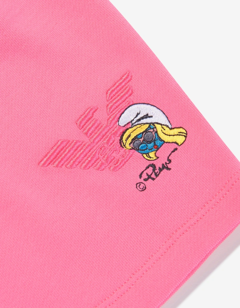 Girls Smurfette Logo Shorts in Pink