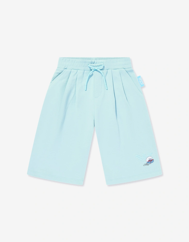 Boys Smurf Logo Shorts in Blue