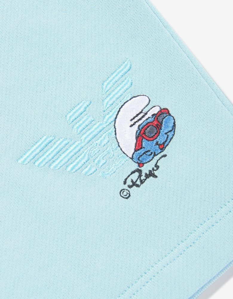 Boys Smurf Logo Shorts in Blue