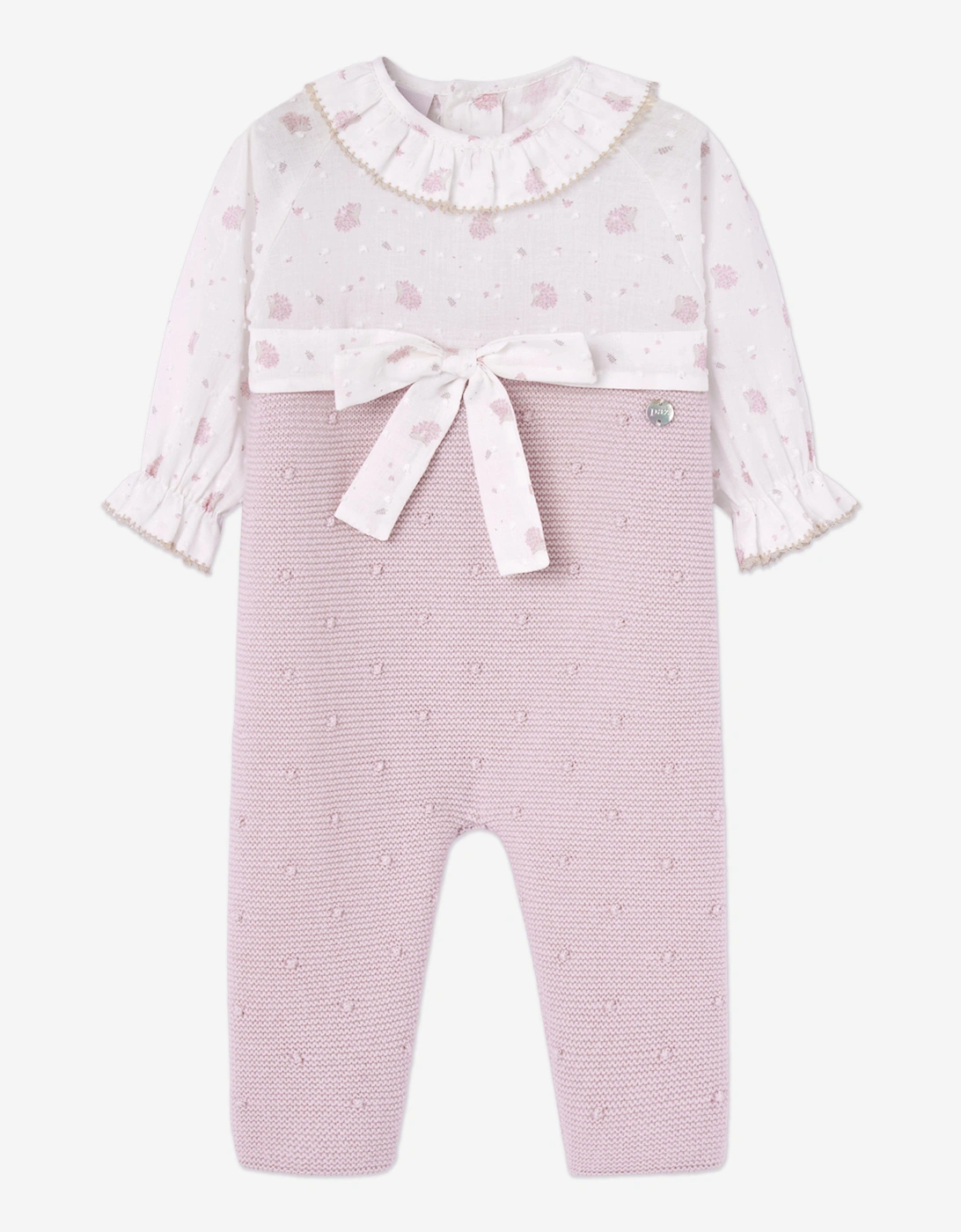 Baby Girls Knitted Romper in Purple, 5 of 4
