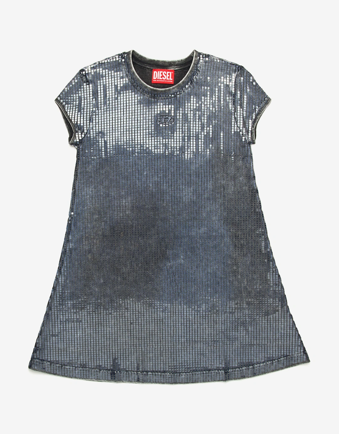 Girls Sequin Effect T-Shirt Dress in Black, 5 of 4