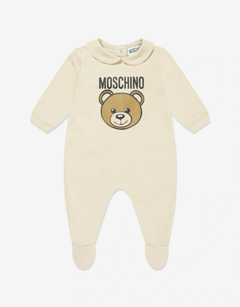 Baby Bear Logo Babygrow Set in Beige