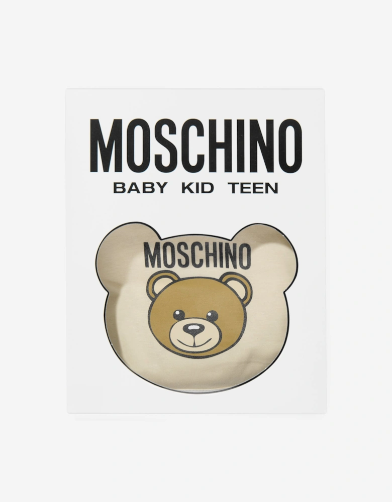 Baby Bear Logo Babygrow Set in Beige