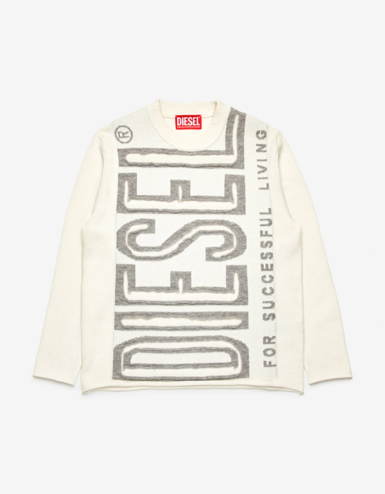 Boys Logo Jumper in Ivory