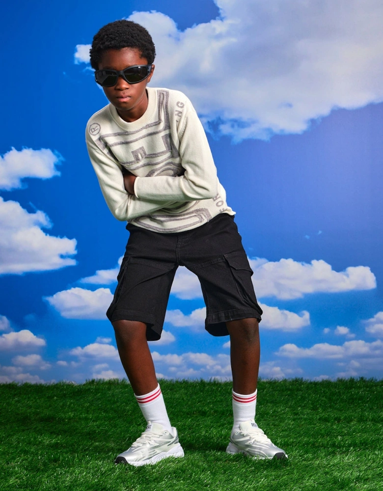 Boys Logo Jumper in Ivory