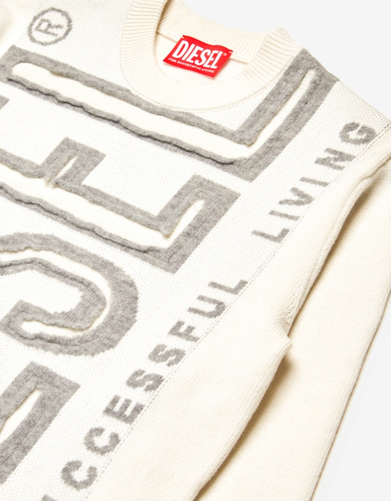 Boys Logo Jumper in Ivory