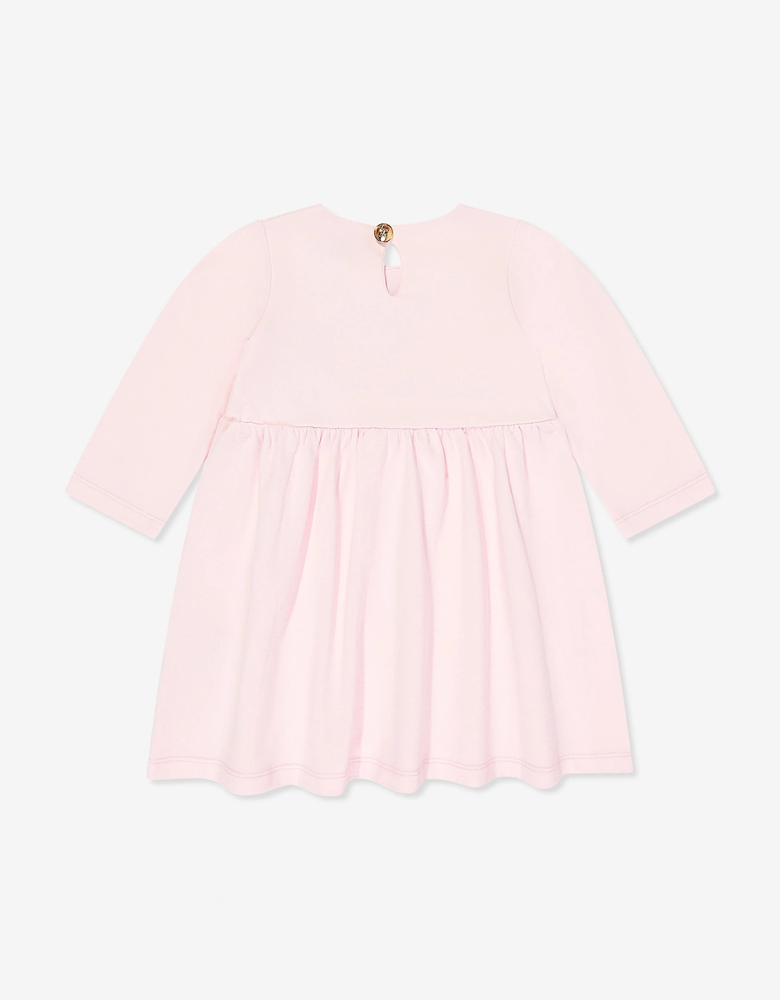 Baby Girls Embroidered Logo Dress in Pink