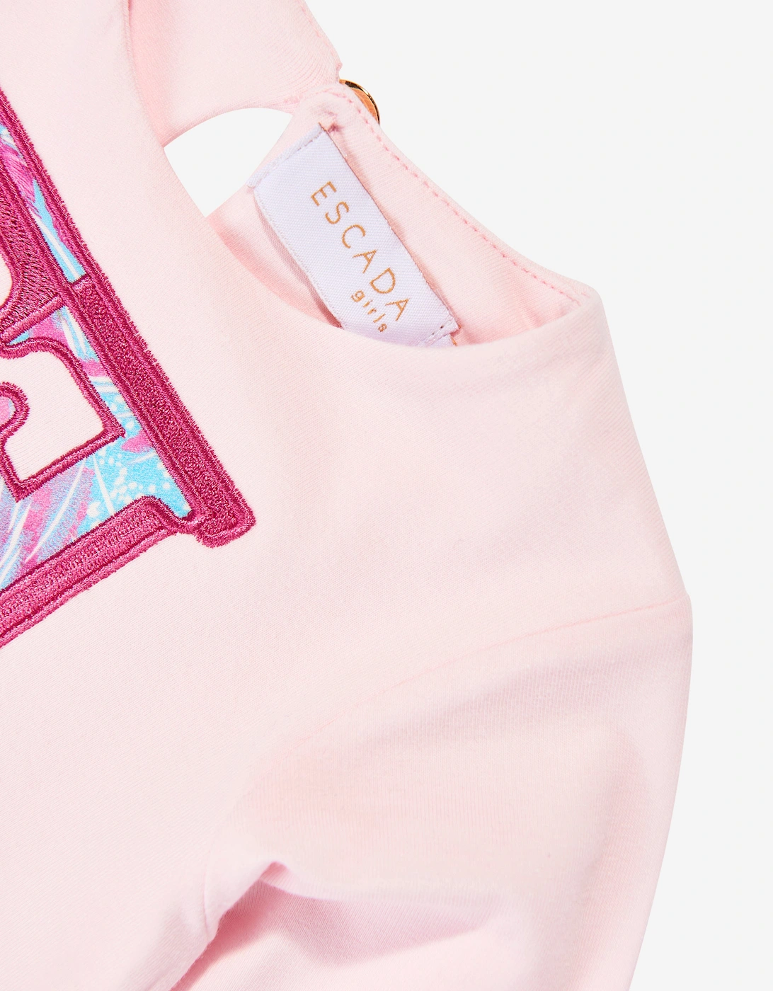 Baby Girls Embroidered Logo Dress in Pink