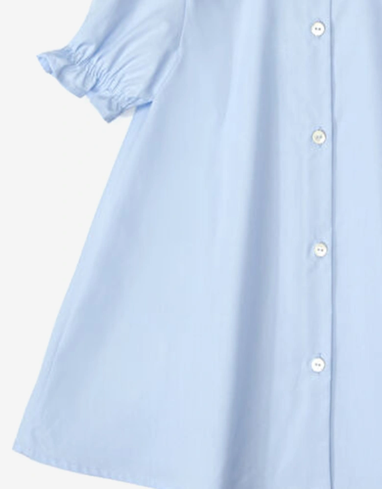 Baby Girls Embroidered Logo Dress in Blue