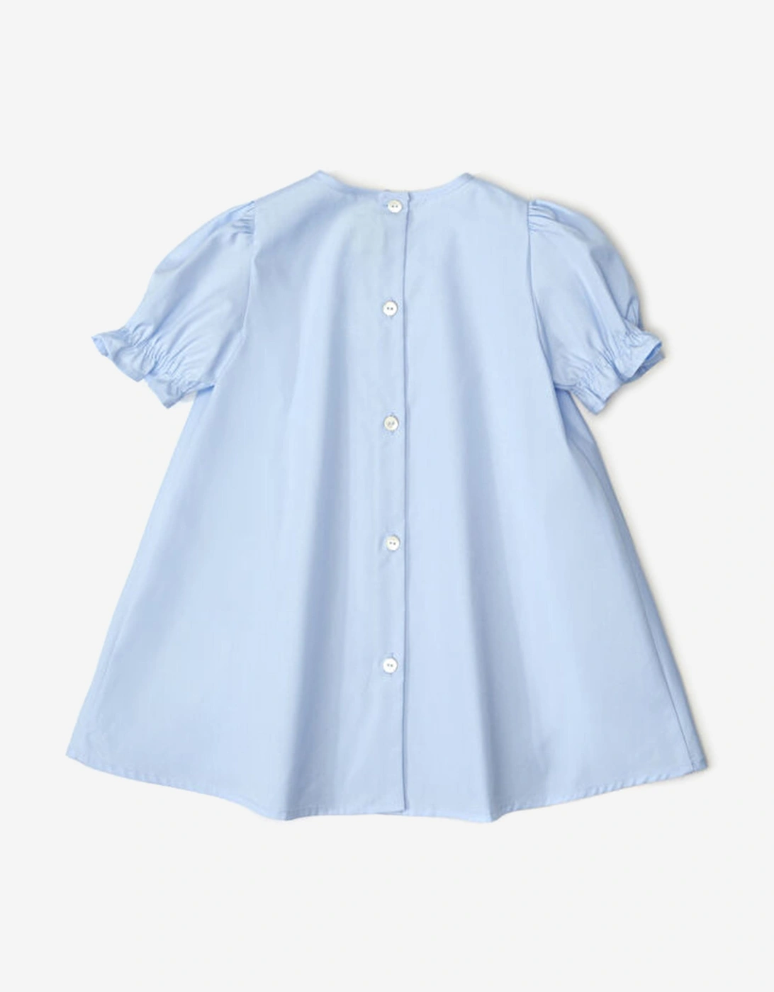 Baby Girls Embroidered Logo Dress in Blue