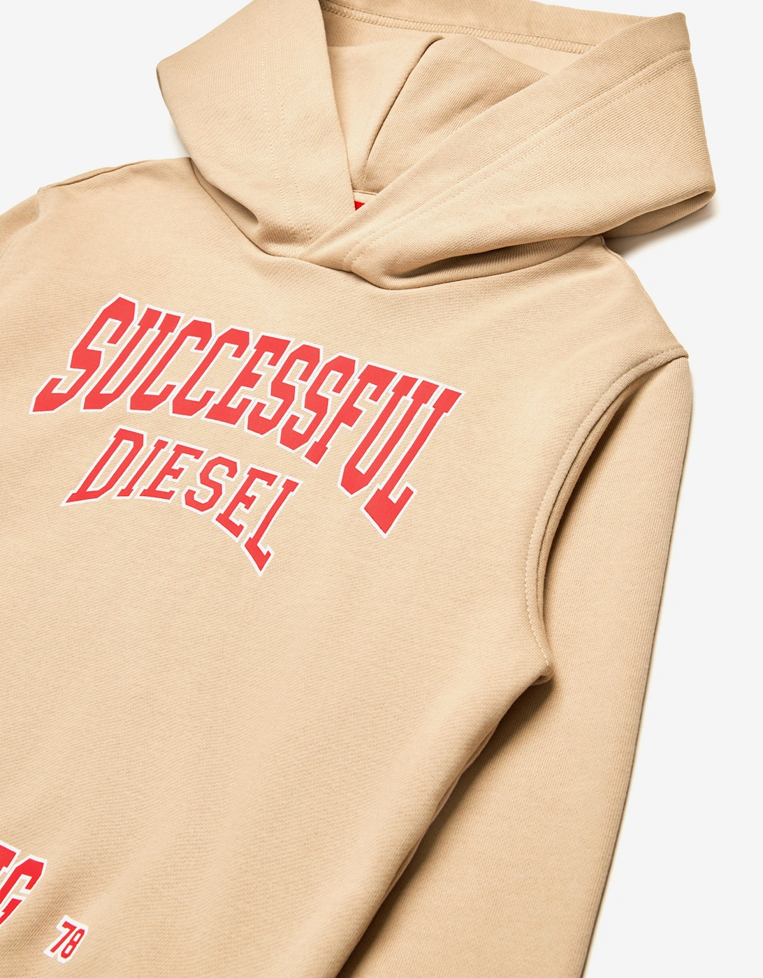 Boys Collegiate Logo Hoodie in Beige