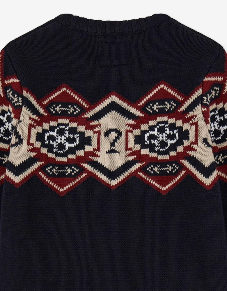 Boys Jacquard Jumper in Navy