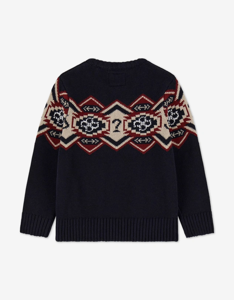 Boys Jacquard Jumper in Navy