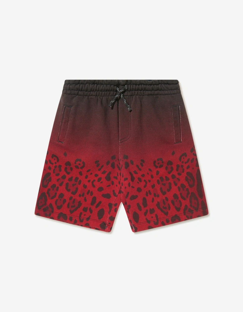 Boys Cotton Leopard Bermuda Shorts