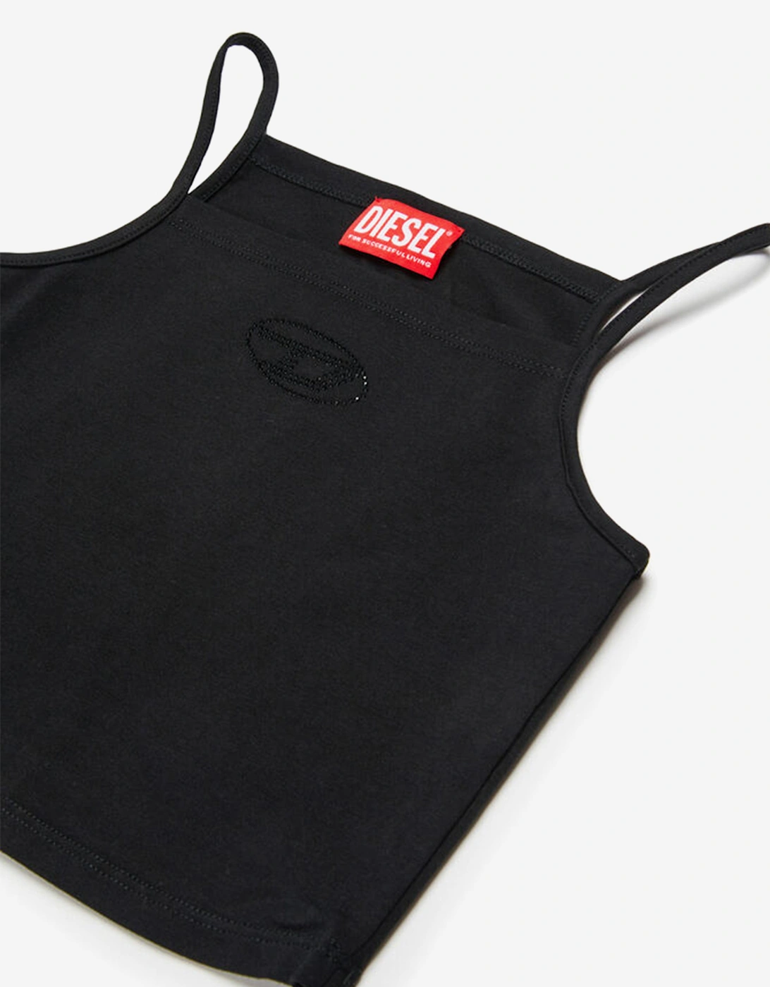 Girls Oval D Sleeveless Top in Black