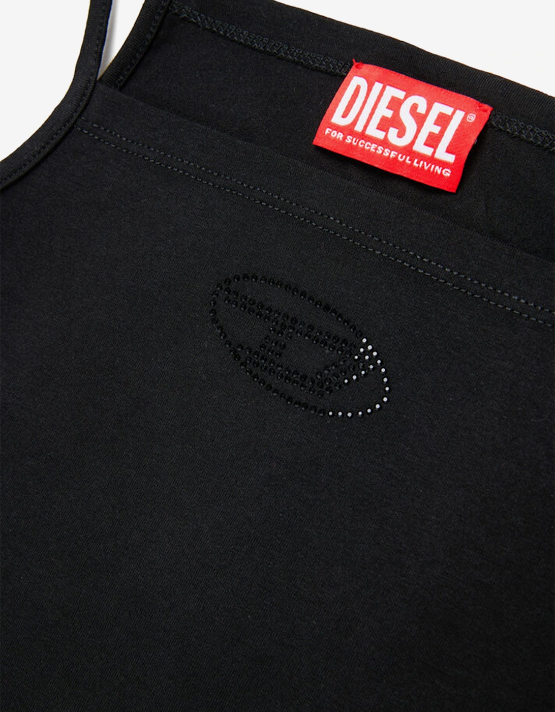 Girls Oval D Sleeveless Top in Black