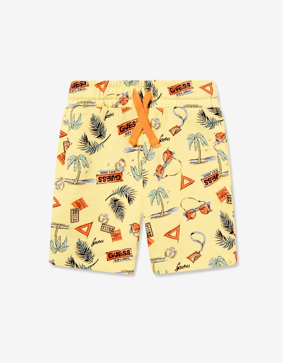 Boys Palm Tree Shorts in Yellow, 5 of 4