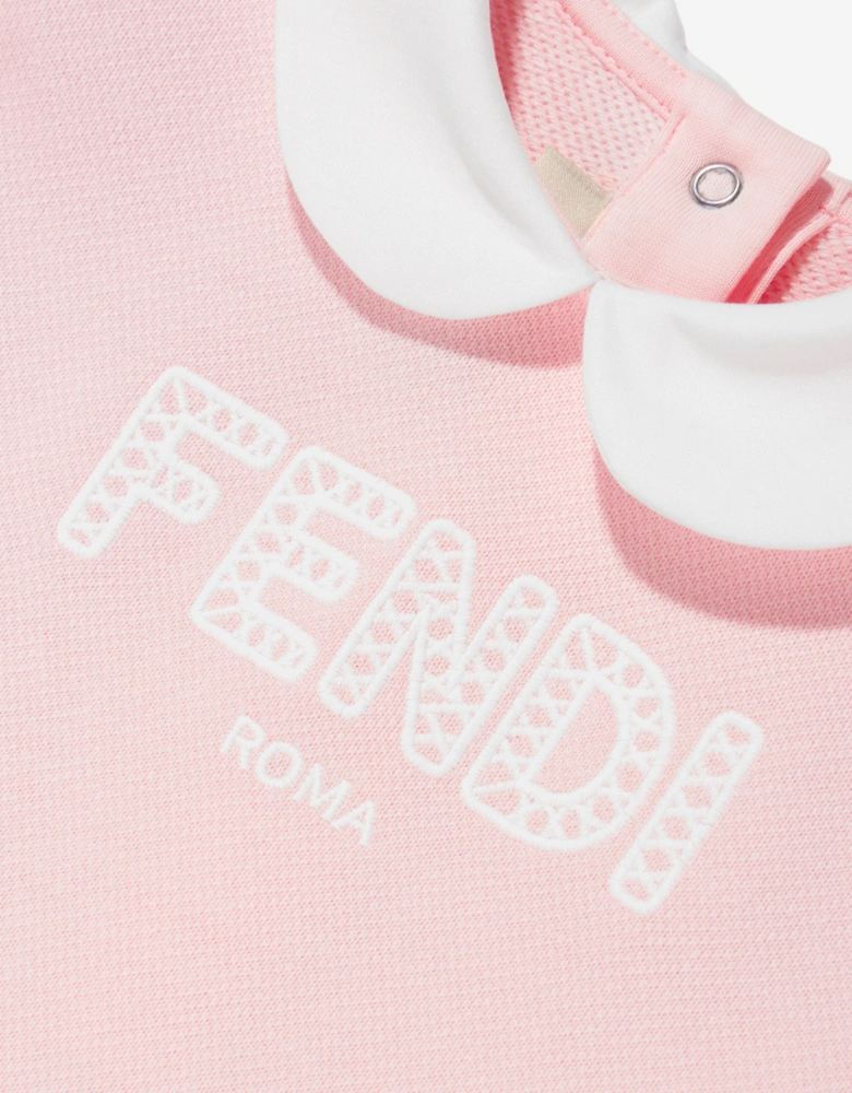Baby Girls Logo Ruffle Dress in Pink