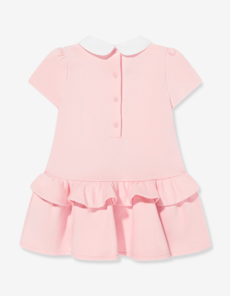 Baby Girls Logo Ruffle Dress in Pink