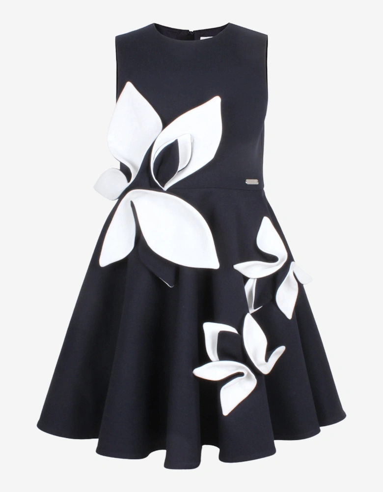 Girls Magnolia Sleeveless Dress in Navy
