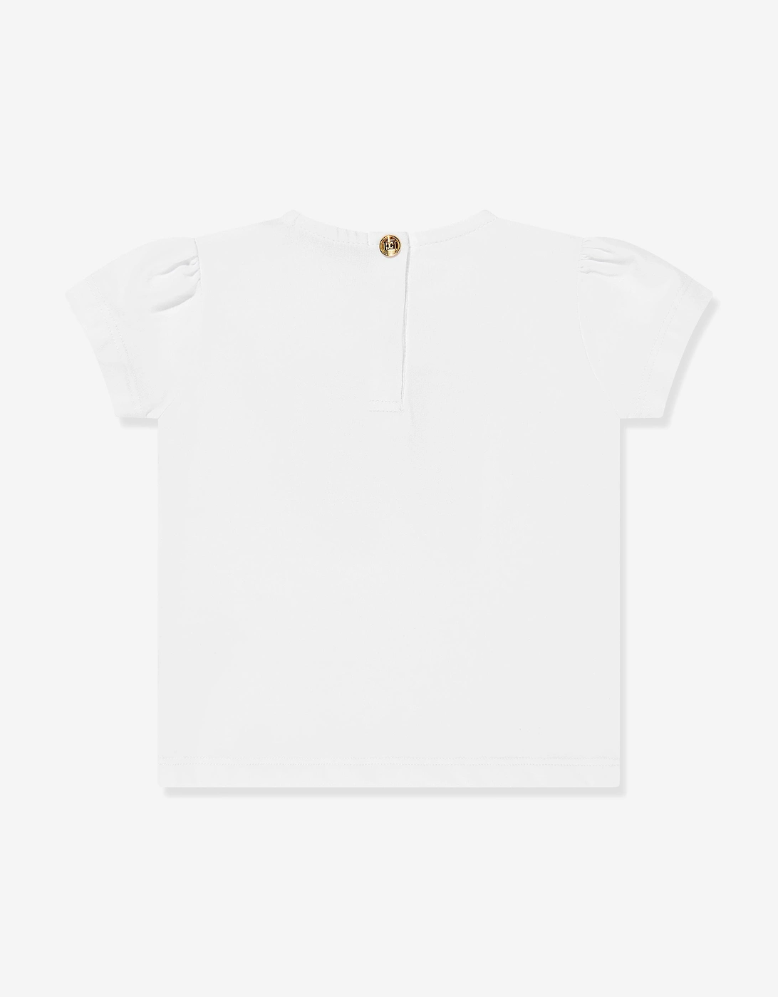 Baby Girls Embroidered Logo T-Shirt in White