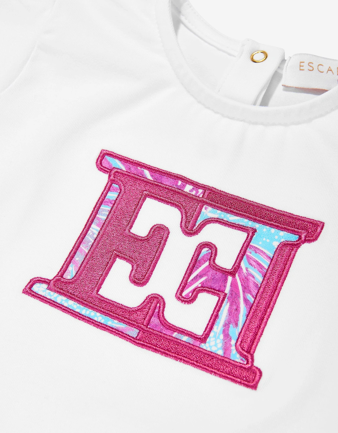 Baby Girls Embroidered Logo T-Shirt in White