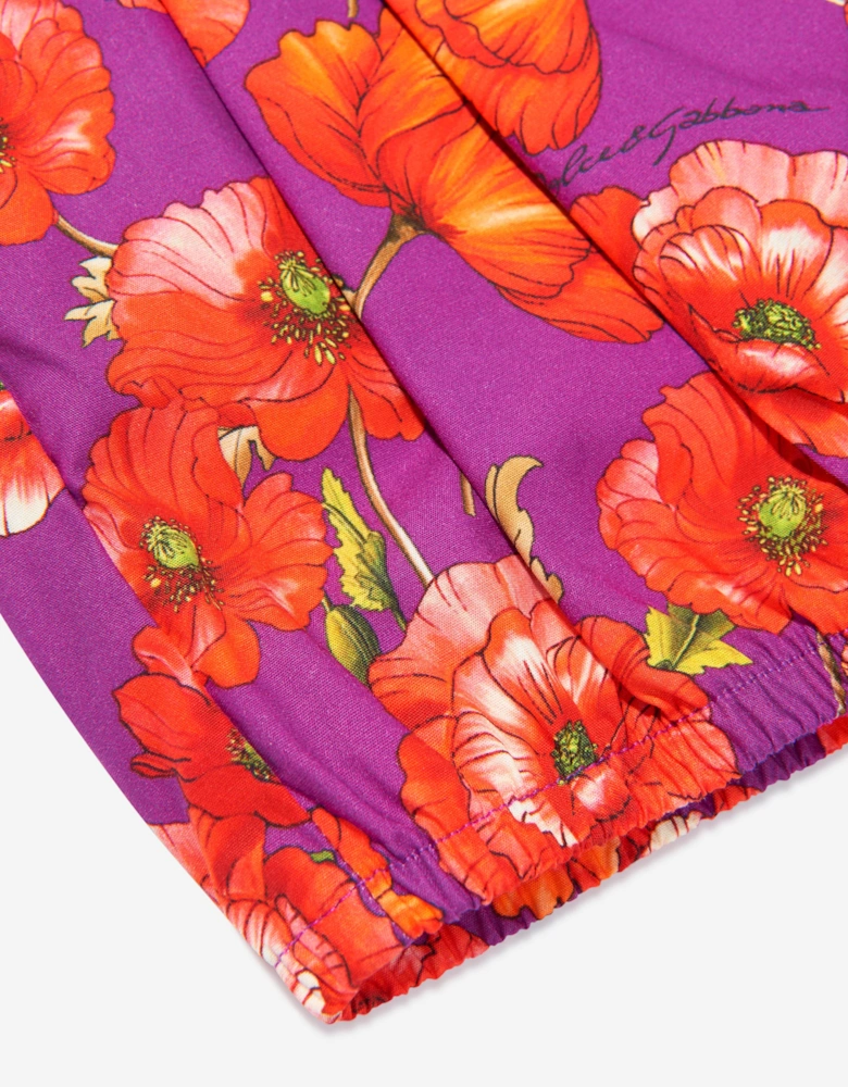 Girls Cotton Poppy Print Shorts