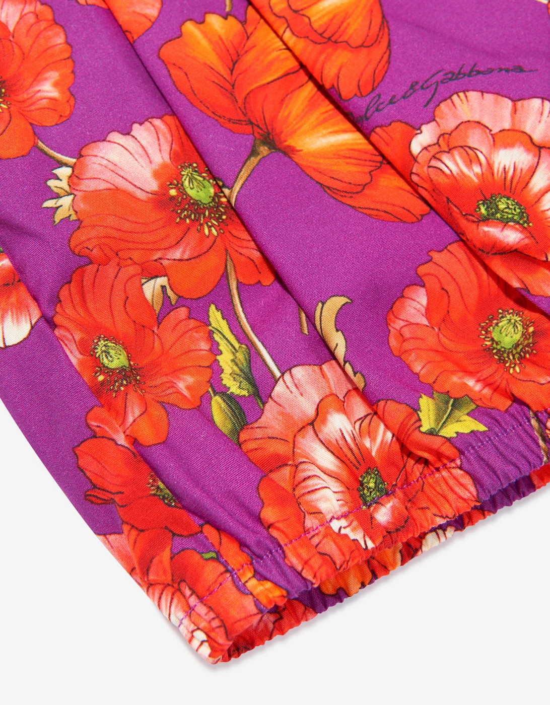 Girls Cotton Poppy Print Shorts