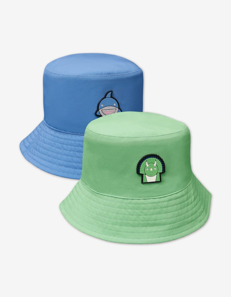 Kids Spike The Dinosaur Reversible Bucket Hat in Multicolour