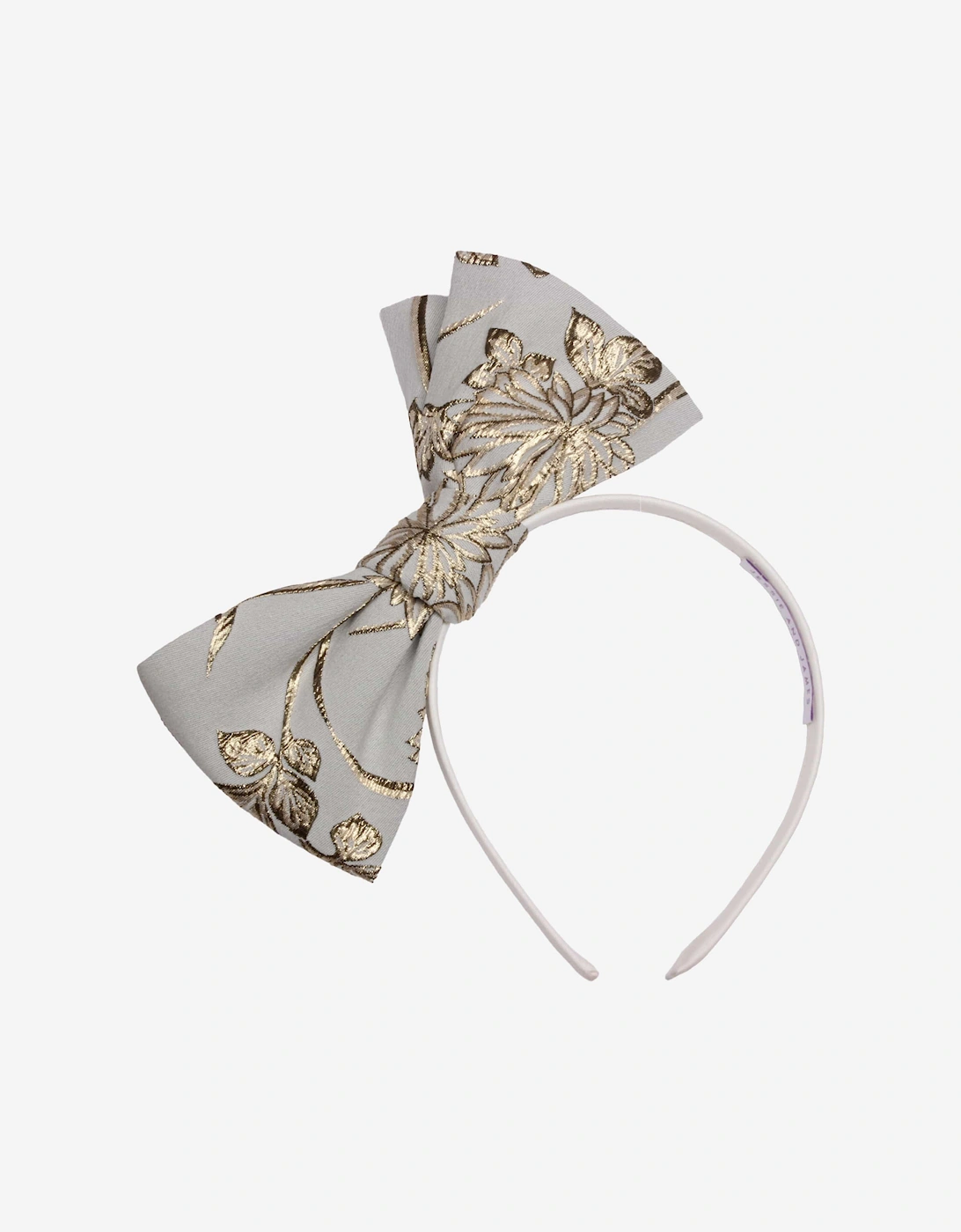 Girls Origami Jacquard Vines Bow Headband in Gold, 3 of 2