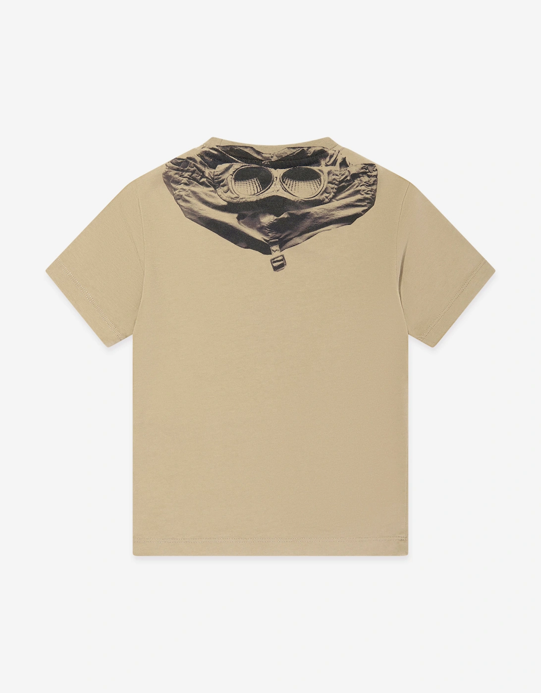 C.P. Company Boys Logo Back Goggle T-Shirt in Beige