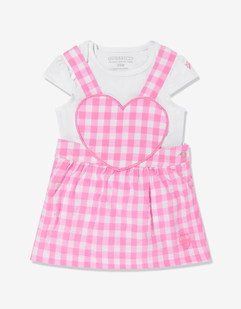 Baby Girls Seersucker Skirtall Set in Pink