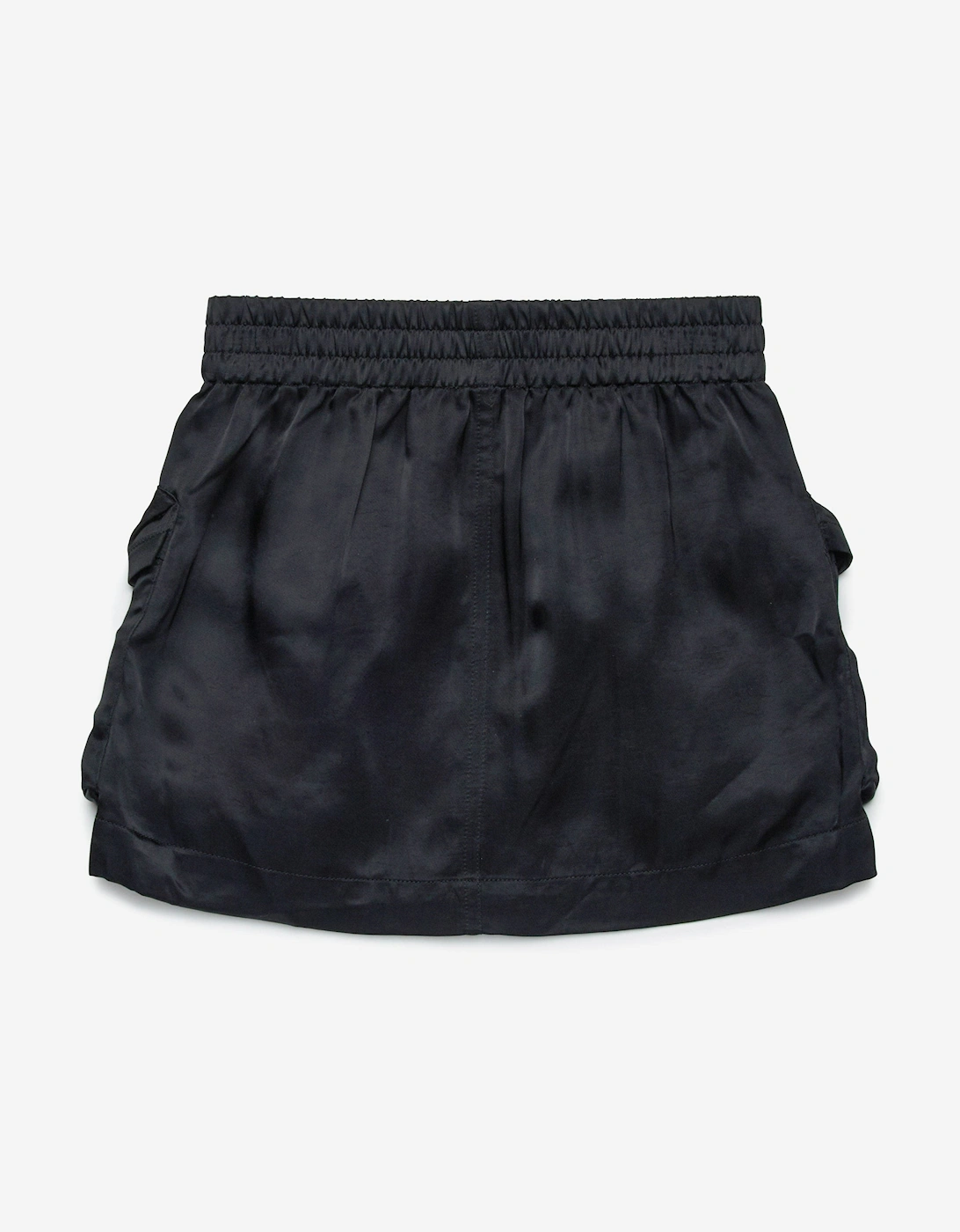 Girls Shiny Cargo Skirt in Black