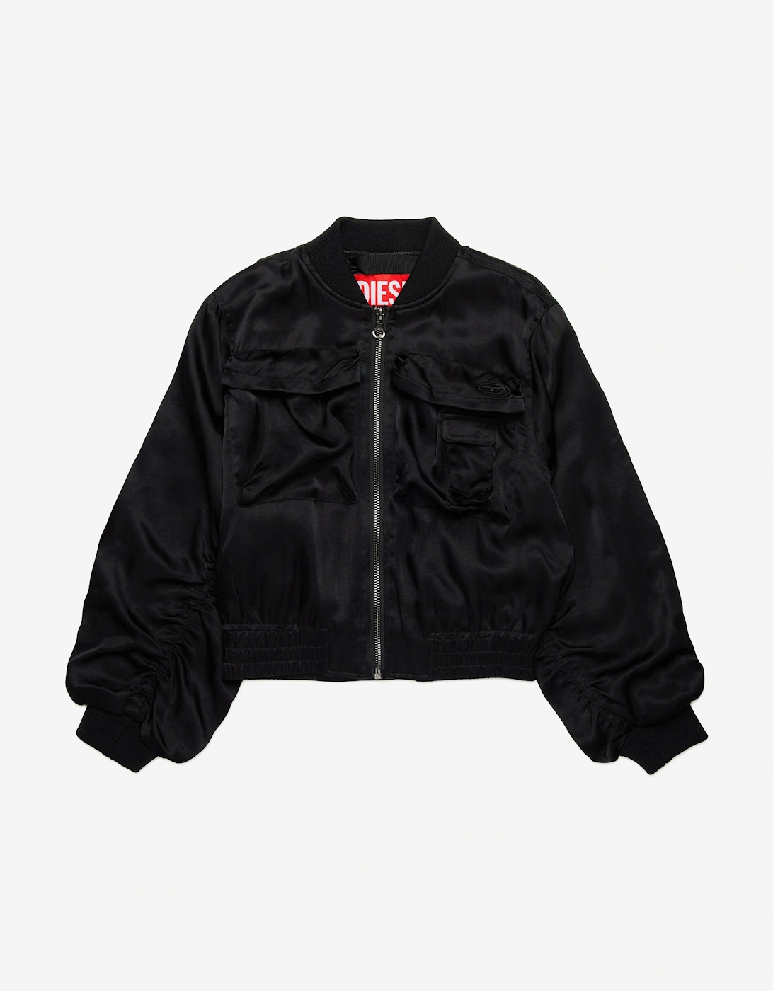 Girls Shiny Bomber Jacket in Black, 5 of 4