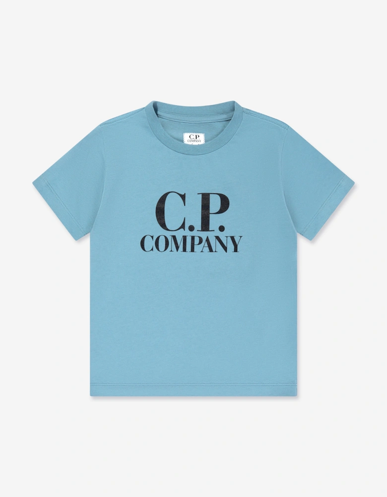 C.P. Company Boys Logo Back Goggle T-Shirt in Blue