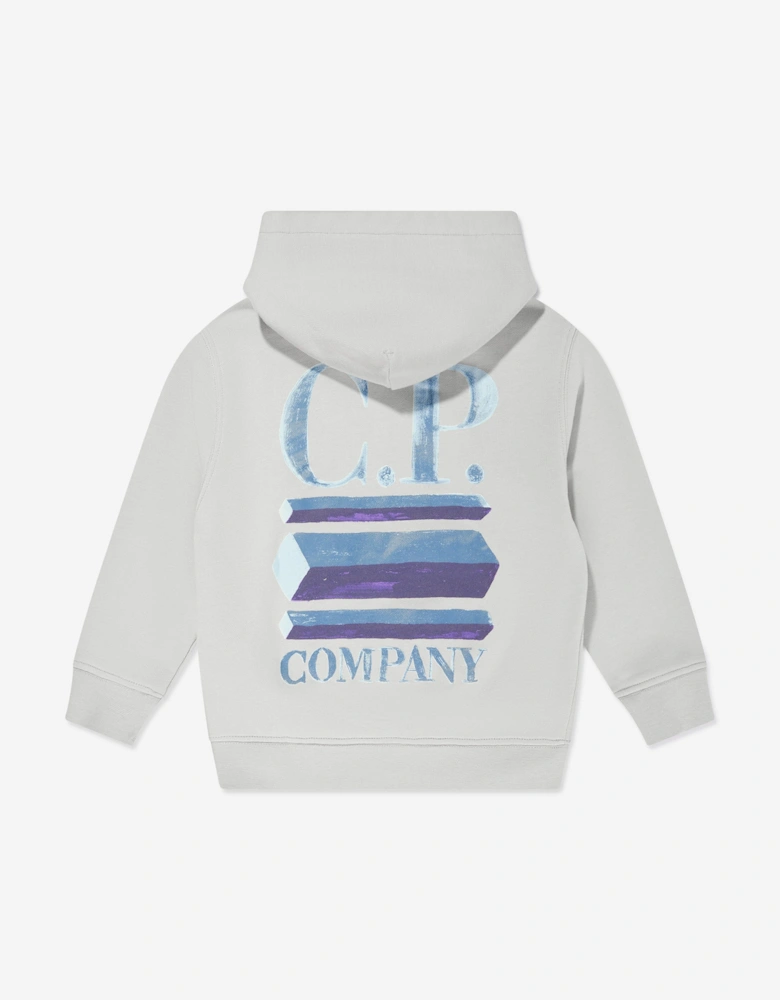C.P. Company Boys Logo Hoodie in Grey