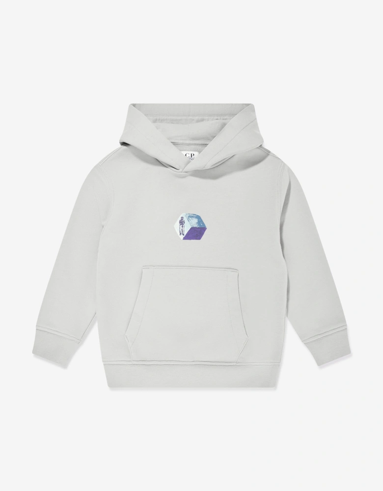 C.P. Company Boys Logo Hoodie in Grey