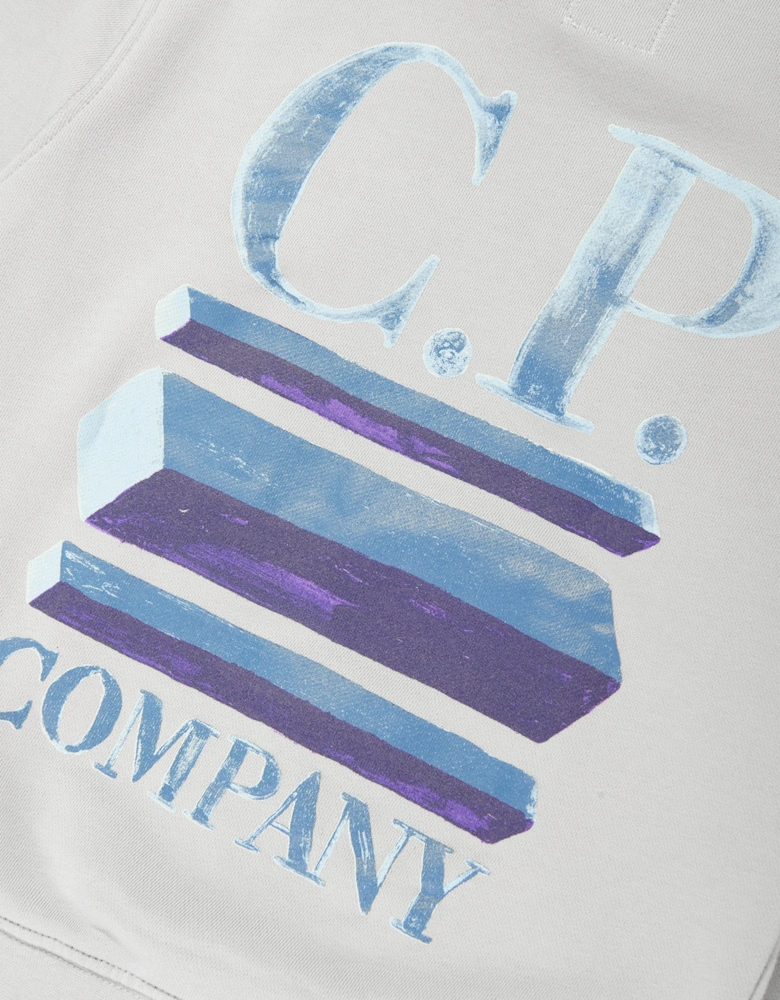 C.P. Company Boys Logo Hoodie in Grey