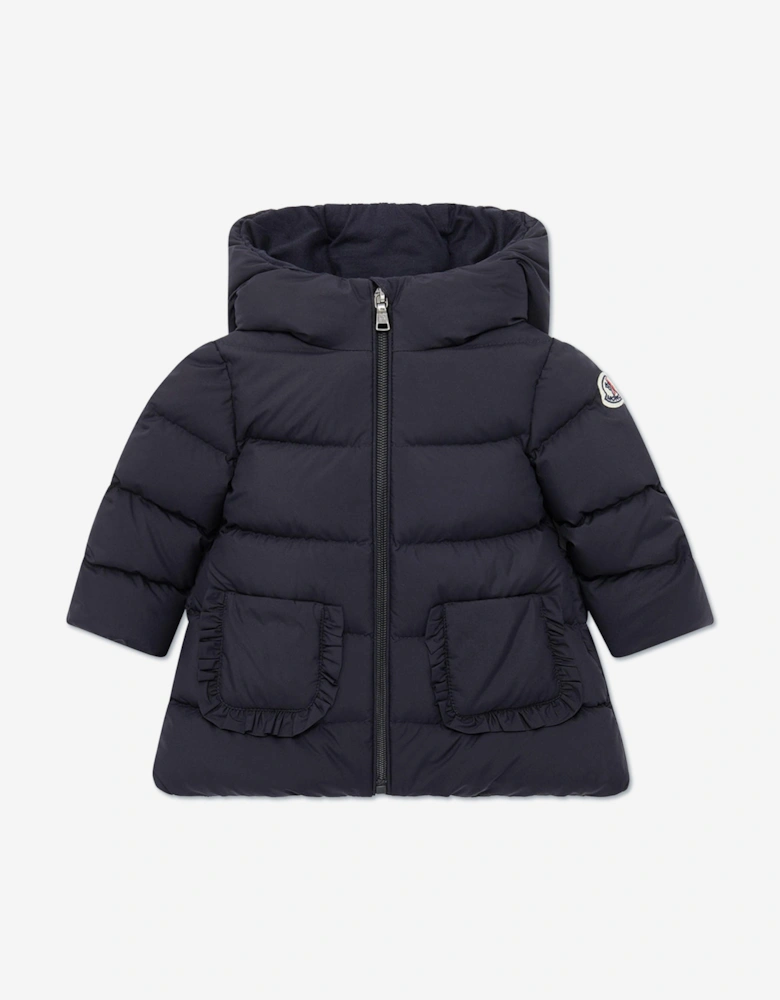 Baby Girls Down Padded Molan Long Parka in Navy