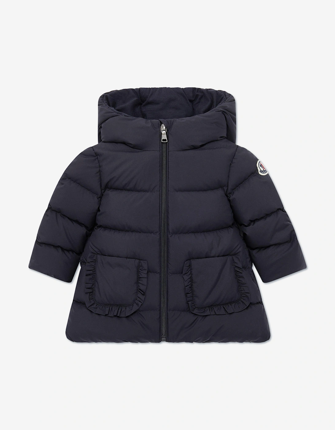 Baby Girls Down Padded Molan Long Parka in Navy, 5 of 4