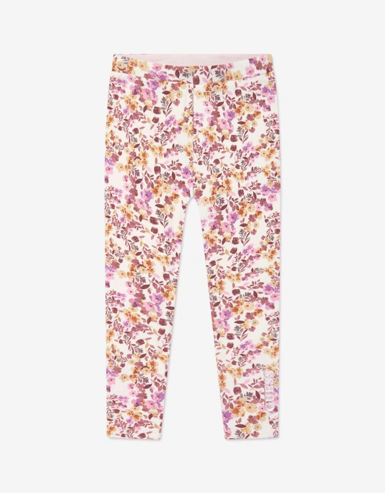 Girls Reversible Leggings in Pink